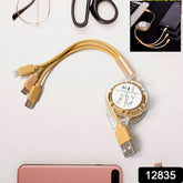 Retractable Charger Charging Cable Micro Usb Cable 3 In 1 Multi Charging Cable Compatible With Phone  Type C  Micro Android Usb And Other Mobile Devices (1 Pc)