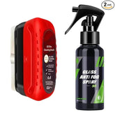 Car Glass Cleaner Anti-Fog Spray and Oil Film Cleaning Brush | Windshield Defogger & Stain Remover, Oil Stain Remover for Car Windows glass and Mirrors