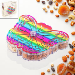 Butterfly Shape 4 Compartment Multipurpose Box Dry Fruit Box (1 Pc)