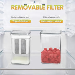 2 In 1 Multifunctional Yogurt Strainer With Storage Container 1400 ML Soybean Milk, Kefir, Berries, Soup, Fruit Juice, Coffee (1 Set)