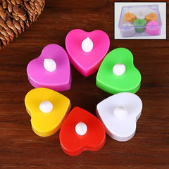 Led Tealights Smokeless Plastic Decorative Candles (Pack Of 6 Multicolor)