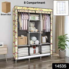 Big 8 Compartment Portable And Collapsible Wardrobe Racks (1 Set)