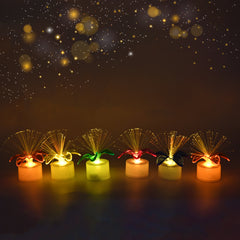 Fiber Optic Light Mini Color Change Led Table Centerpieces Light Up Candle - Pack Of 12