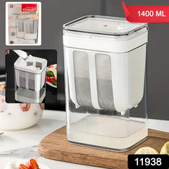 2 In 1 Multifunctional Yogurt Strainer With Storage Container 1400 ML Soybean Milk, Kefir, Berries, Soup, Fruit Juice, Coffee (1 Set)