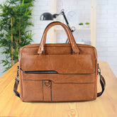 Premium Faux Leather Multipurpose Messenger Briefcase With Shoulder Strap (1 Pc)