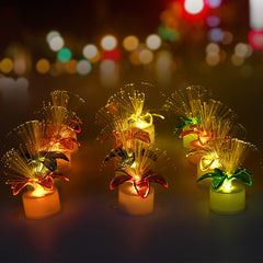 Fiber Optic Light Mini Color Change Led Table Centerpieces Light Up Candle - Pack Of 12