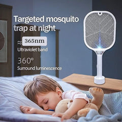 Mosquito Killer Racket  Rechargeable Automatic Electric Fly Swatter  Mosquito Zapper Racket With Uv Light Lamp  Mosquito Swatter With Usb Charging Base  Electric Insect Killer Racket Machine Bat