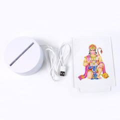 Beautiful 3d Lord Hanuman Frame With Soft White Light (1 Pc)