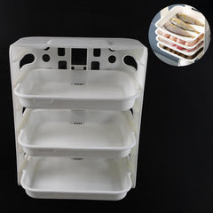 Plastic 3 Layer Wall-mounted Food Organizer Rack (1 Set)