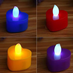 Led Tealights Smokeless Plastic Decorative Candles (Pack Of 6 Multicolor)