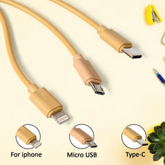 Retractable Charger Charging Cable Micro Usb Cable 3 In 1 Multi Charging Cable Compatible With Phone Type C Micro Android Usb And Other Mobile Devices (1 Pc)