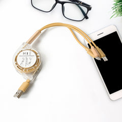 Retractable Charger Charging Cable Micro Usb Cable 3 In 1 Multi Charging Cable Compatible With Phone Type C Micro Android Usb And Other Mobile Devices (1 Pc)