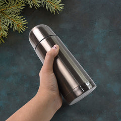 Stainless Steel Hot And Cold Water Bottle With Push-down Lid (350ml)