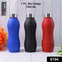 Stainless Steel Water Bottle (1000ml Mix Colour 1 Pc Crocodile)