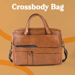 Premium Faux Leather Multipurpose Messenger Briefcase With Shoulder Strap (1 Pc)