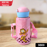 Thermos Steel Double Wall Vacuum Bottle With Cover Strap 600ml Approx