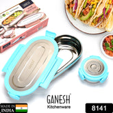 Ganesh Stainless Steel Lunch Box  Small Container ( Set Of 2 Pcs )