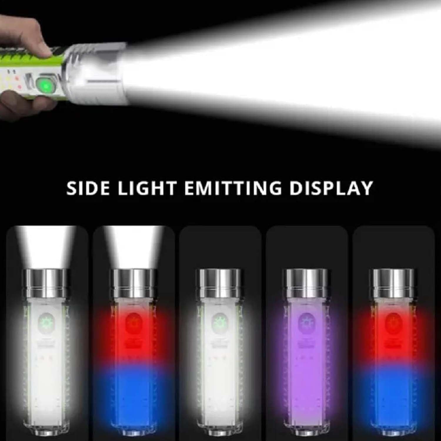 Pattern Flashlight Usb Flashlight Rechargeable Led Torch Light (1 Pc)