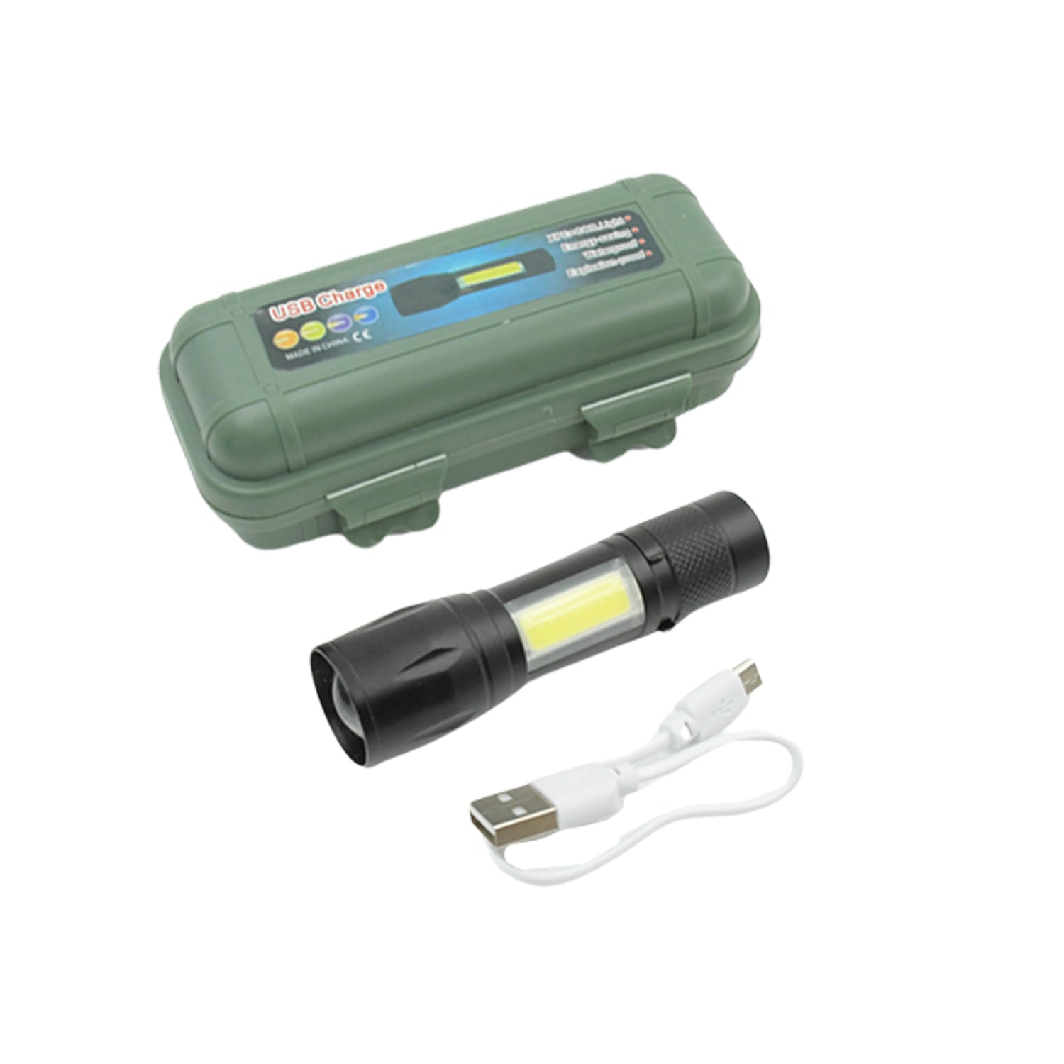 Led Flashlight Rechargeable Usb Mini Torch Ultra Brightest Zoom Flash Light Handheld Pocket Compact Portable Tiny Lamp With Cob Side Lantern High Power Tactical Travel Emergency Flashlights