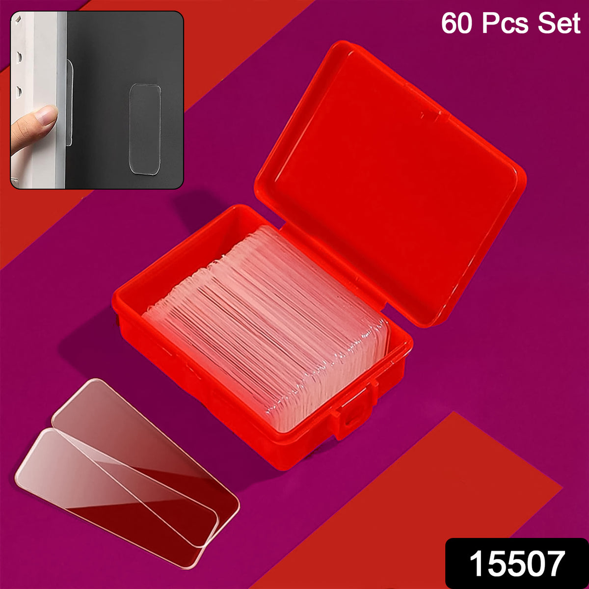 60-piece (Approx)  Double-sided Transparent Adhesive Stickers