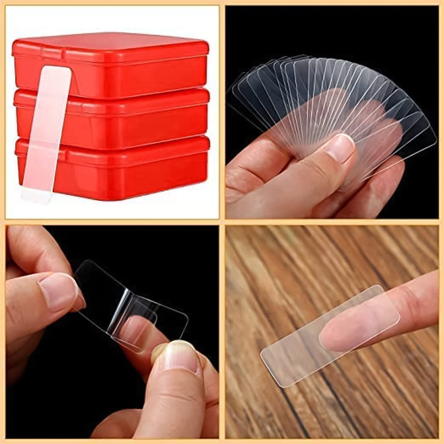 60-piece (Approx)  Double-sided Transparent Adhesive Stickers